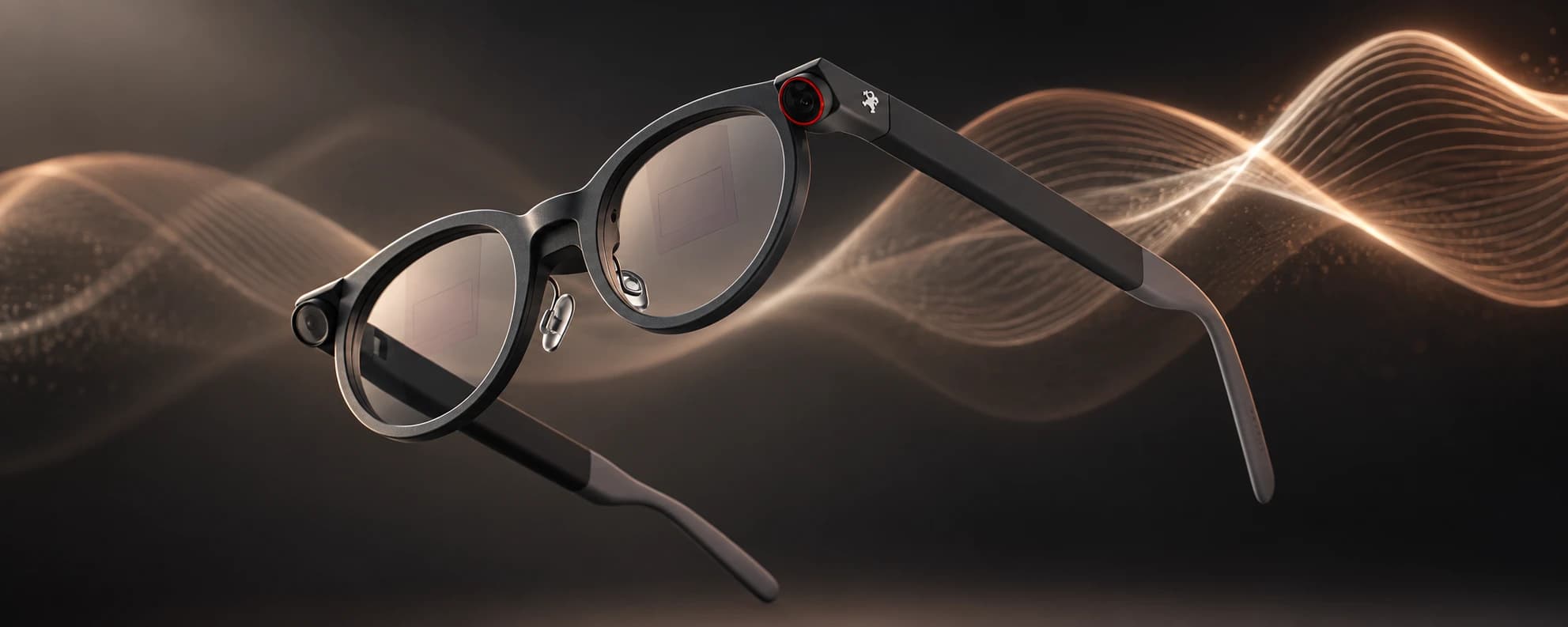 Savage glasses with conceptual acoustic waves behind the temples