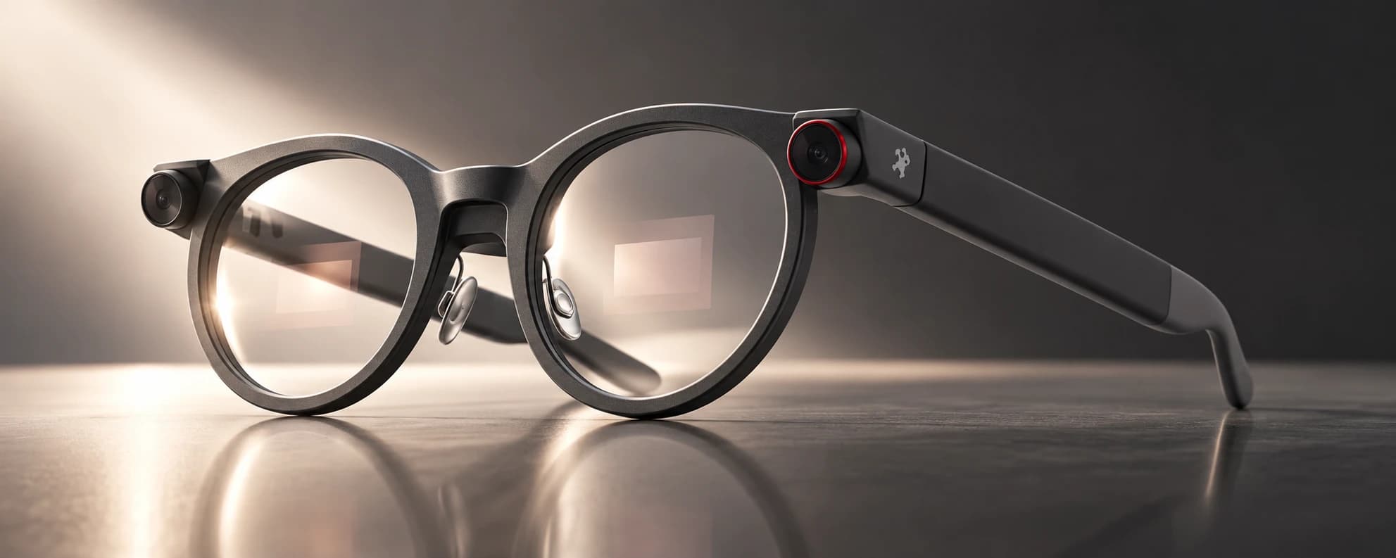 Product-led concept of the glasses' clear optical lenses
